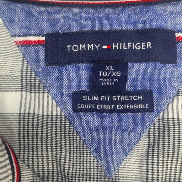 Tommy Hilfiger Slim Fit Stretch Men's Xl Striped Button-down Shirt B24 - Picture 3 of 8